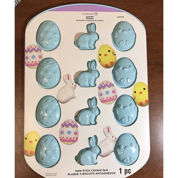 NEW! Celebrate It Easter Spring Non-Stick Cookie Baking Pan Sheet Mold Soap Cake - Picture 2 of 9